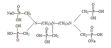 双1，6-亚己基三胺五甲叉膦酸钠（BHMTPh•PN）结构式