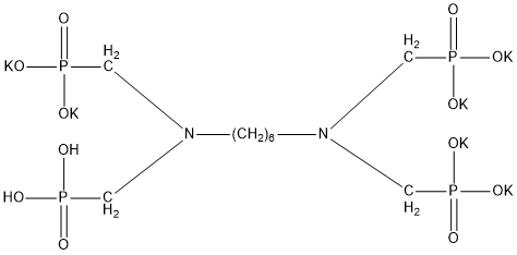 己二胺四甲叉膦酸钾盐（HDTMPA·K6）结构式